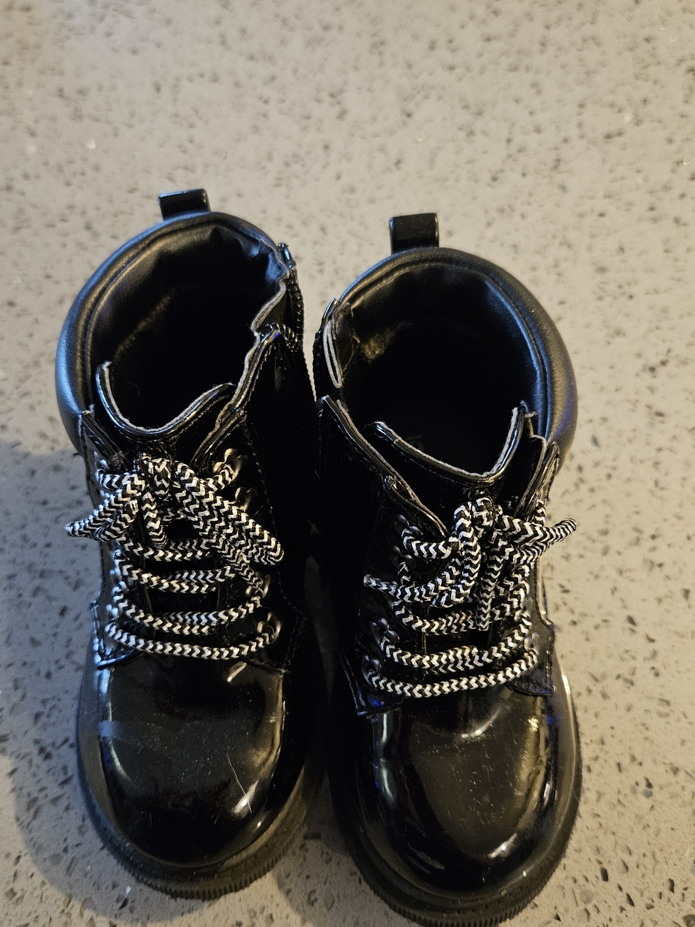 Toddler Girl Black Lace-Up Fashion Boots